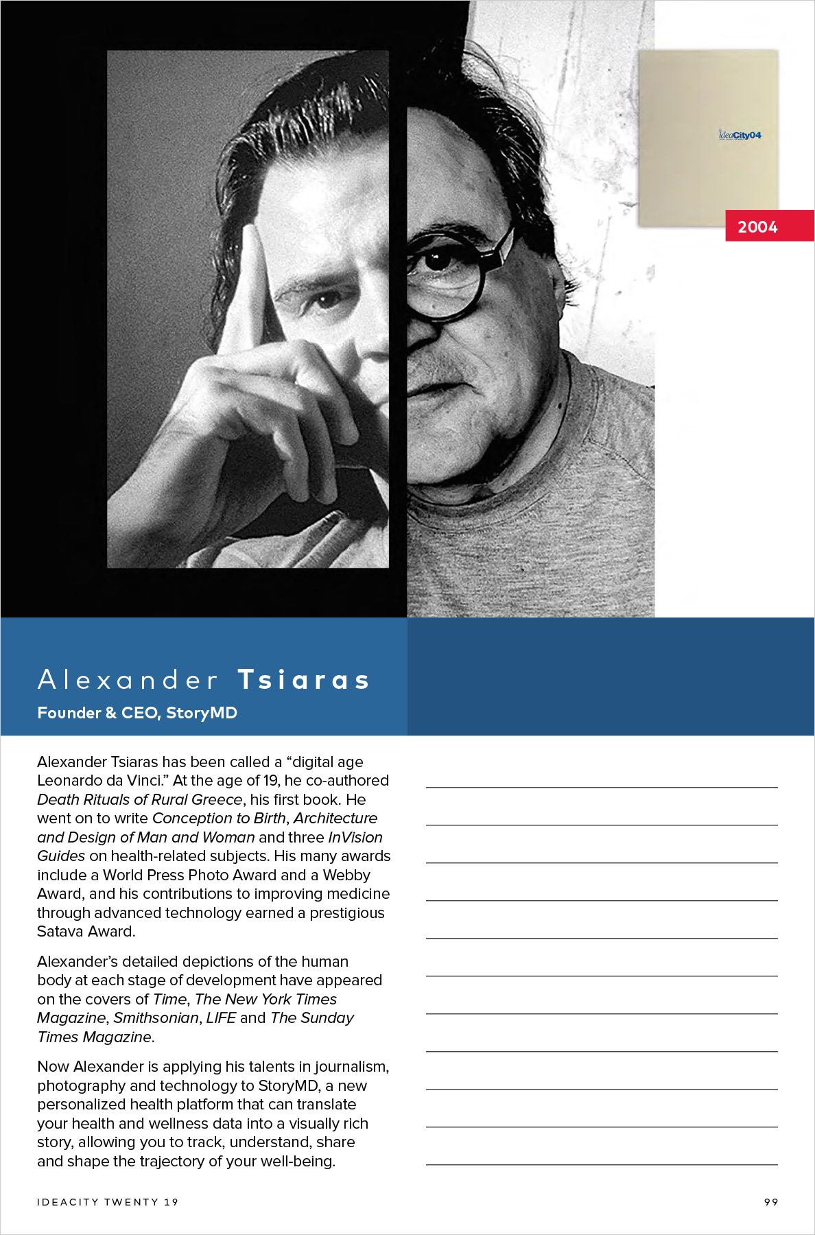 ideacity 20 - conference book - speaker page 