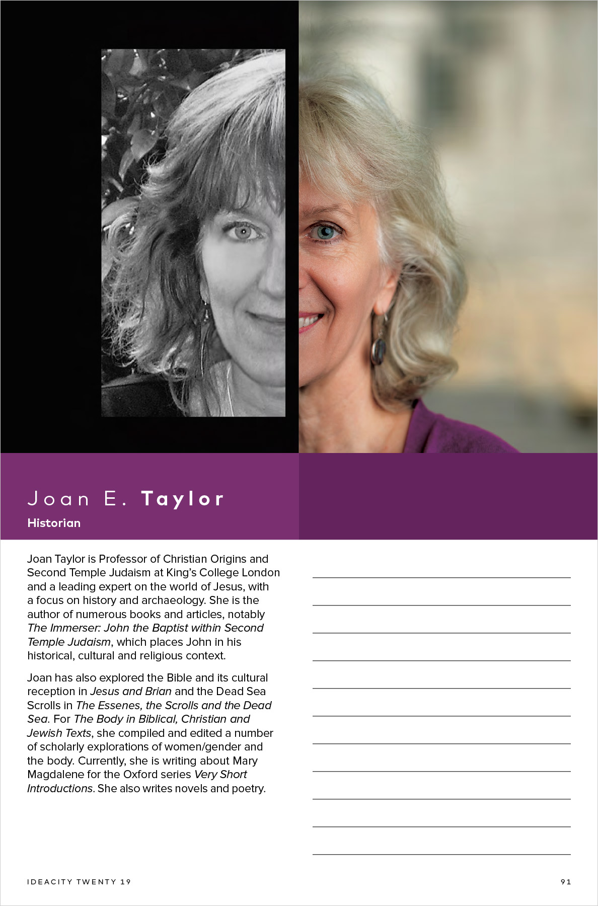 ideacity 20 - conference book - speaker page 