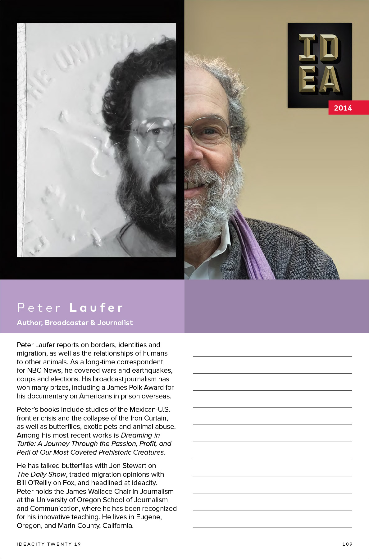 ideacity 20 - conference book - speaker page 