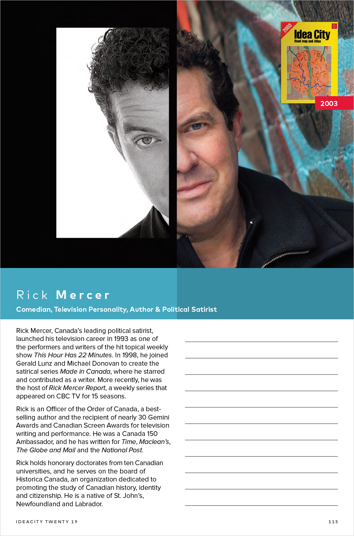 ideacity 20 - conference book - speaker page
