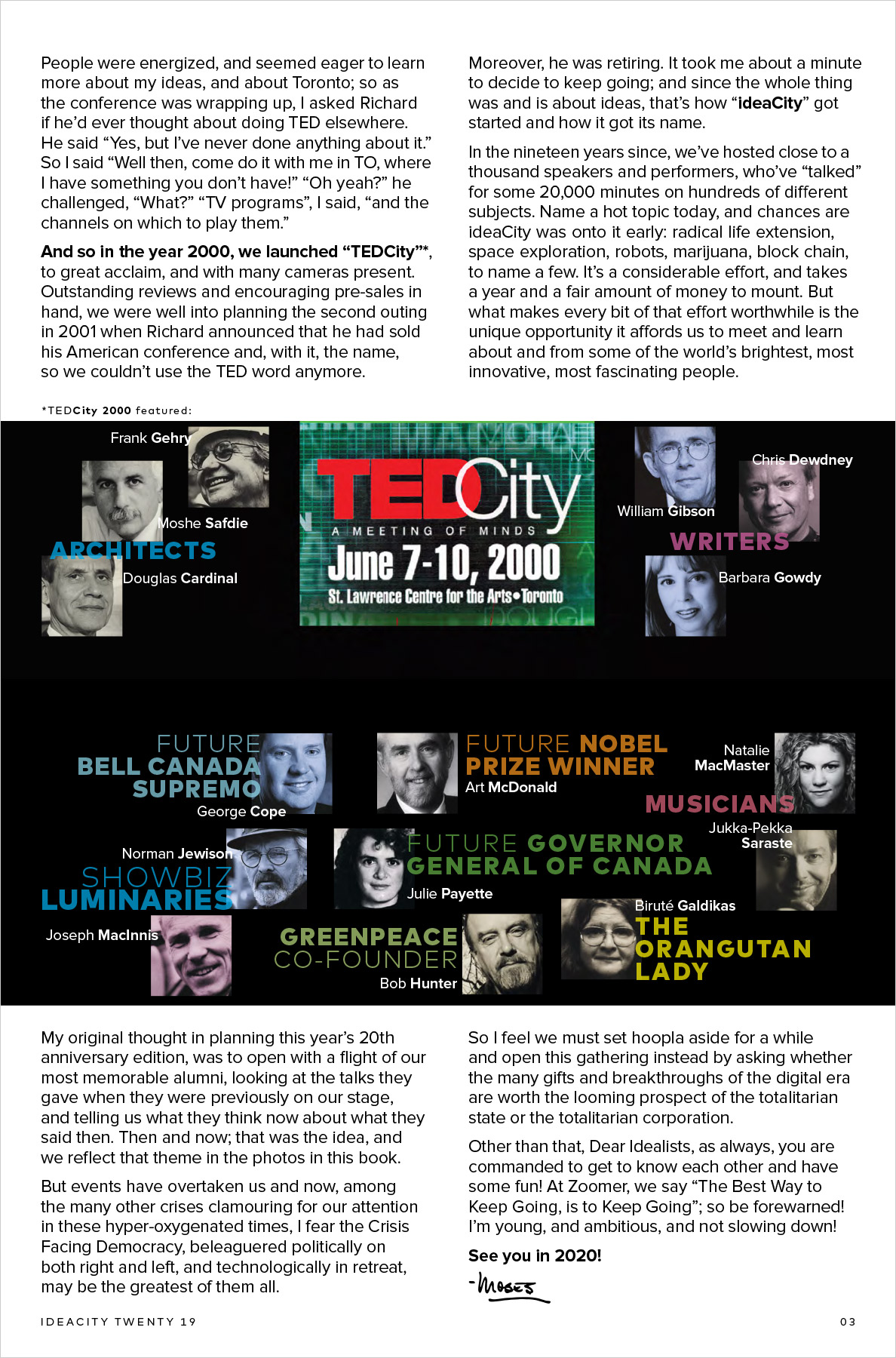 ideacity 20 - conference book - Words From Moses spread 