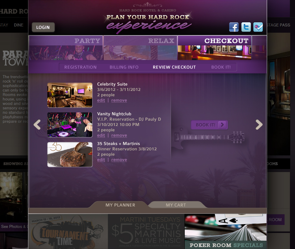Hard Rock Hotel Las Vegas - Booking System Checkout Review Page